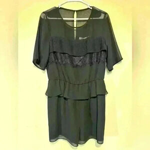 BCBG Lace and Sheer Romper